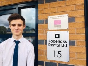 Euan Crawford outside Rodericks Dental Ltd